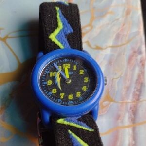 Timex Blue and Black Watch with Lightning Design